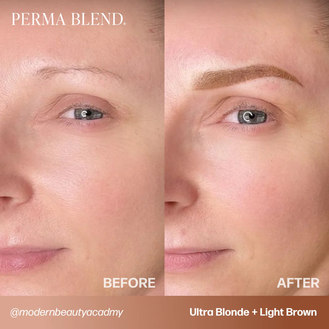 Eyebrow Pigment – Perma Blend Light Brown 15ml | Long-Lasting PMU Brow Ink for Natural Brows, Microblading, Nano Brows, SPMU & Permanent Makeup Artists