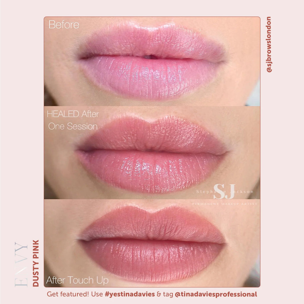 Tina Davies Envy Lip Pigment Collection 6 x 15 ml  – Professional PMU Lip Blush, Lip Neutralization & Cosmetic Tattoo Pigment Set for Permanent Makeup Artists