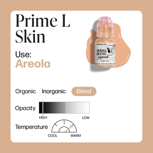 Areola & Scar Pigment – Perma Blend Prime L Skin (Mandy Sauler Areola) 15ml | Pigment Shades, Medical Tattoo Ink, SPMU Areola & Scar Correction Pigment