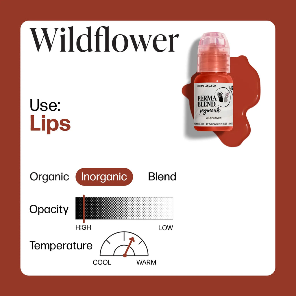 Lip Pigment – Perma Blend Lip Pigment Wildflower 15ml | Lip Blush Pigment, Lip Tattoo Ink, SPMU Lip Color, Semi Permanent Makeup Lip Shade