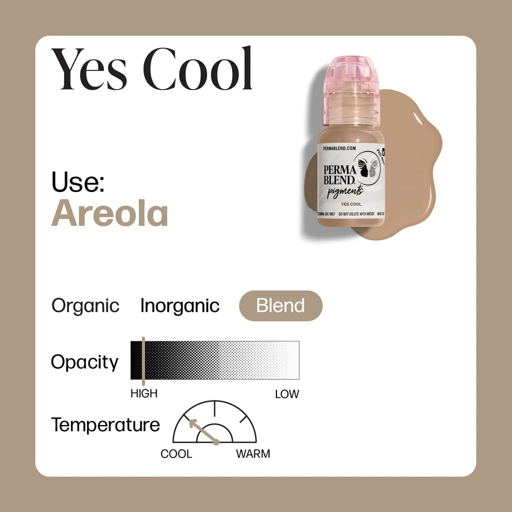 Areola Pigment – Perma Blend Areola Shades Yes Cool 15ml | Areola Color Pigment, SPMU Areola Tattoo Ink, Medical Tattooing Pigment
