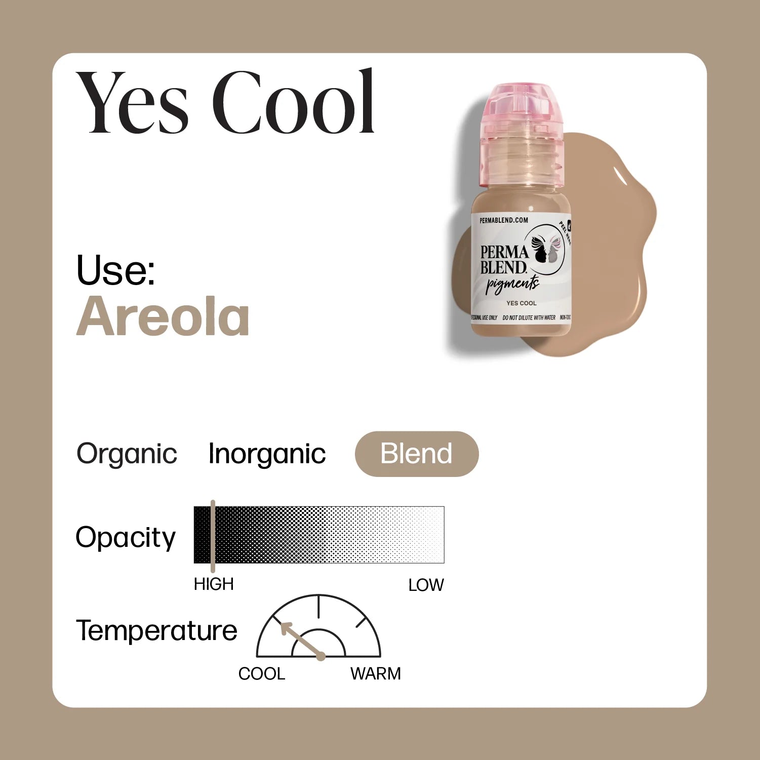 Areola Pigment – Perma Blend Areola Shades Yes Cool 15ml | Areola Color Pigment, SPMU Areola Tattoo Ink, Medical Tattooing Pigment