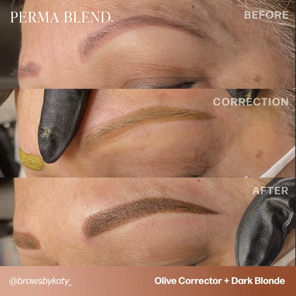Pigment Corrector – Olive Corrector 15ml | Permanent Makeup SPMU Pigment Ink for Microblading, Ombré Brows & Powder Brows, Lip Pigments | Light Orange-Based Corrector Professional Pigment