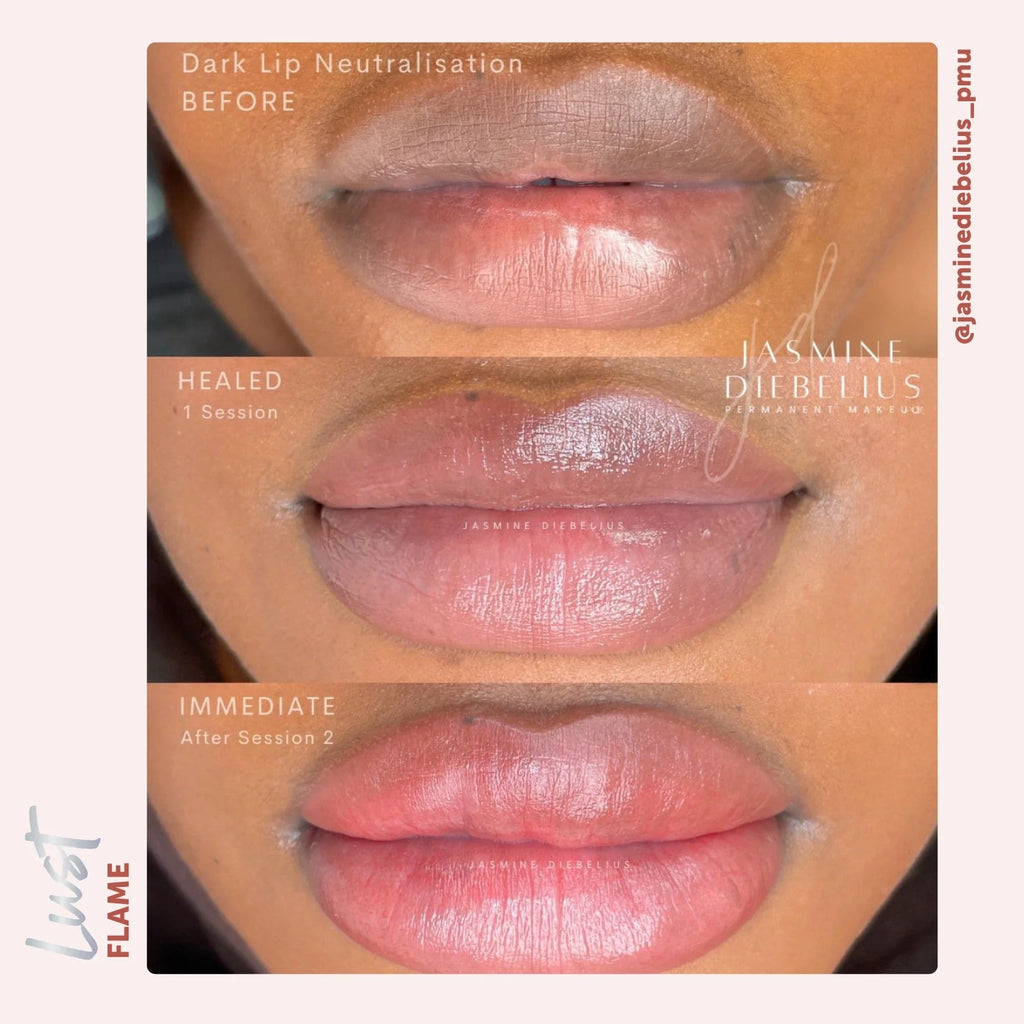 Lip Pigments - Lust Lip Pigments Flame 15ml – Tina Davies x Perma Blend | Warm Orange-Red PMU Lip Blush Pigment for Lip Neutralization & Lip Tattoo Ink