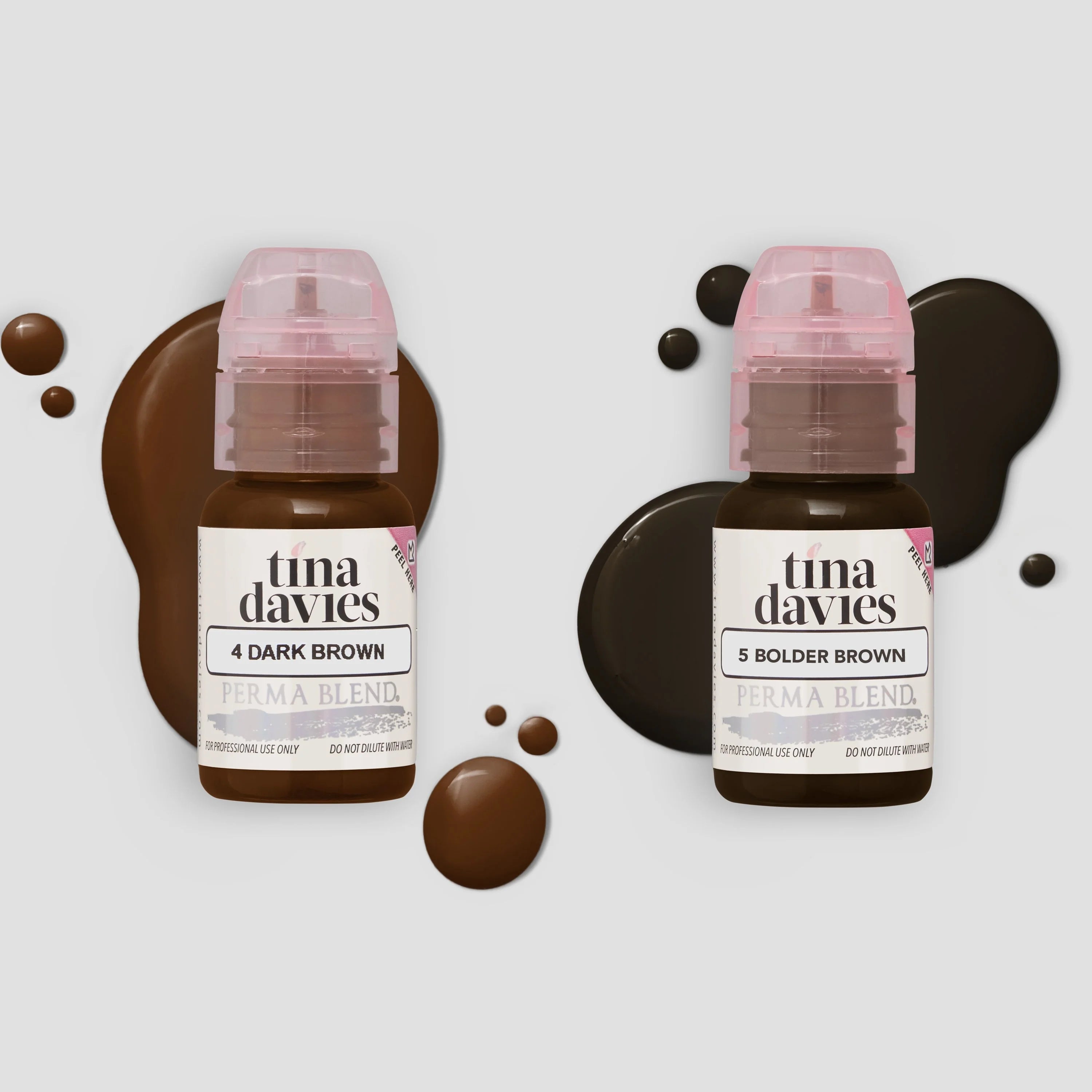 Eyebrow Pigment Sets – I ❤️ INK Brow Collection 8x15ml – Tina Davies | Permanent Makeup SPMU Eyebrow Ink for Microblading, Ombré Brows & Powder Brows | Cool Brown Professional Pigment