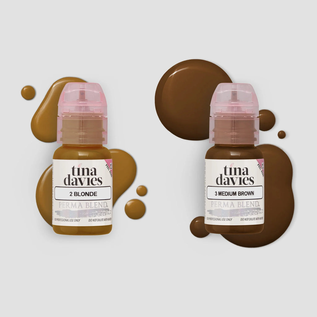 Eyebrow Pigment Sets – I ❤️ INK Brow Collection 8x15ml – Tina Davies | Permanent Makeup SPMU Eyebrow Ink for Microblading, Ombré Brows & Powder Brows | Cool Brown Professional Pigment