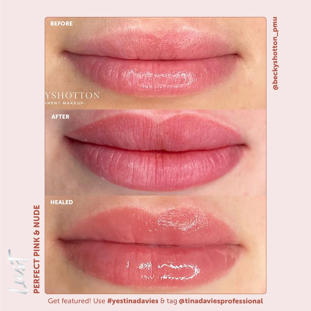 Lip Pigments - Lust Lip Pigments Perfect Pink 15ml – Tina Davies x Perma Blend | Warm Orange-Red PMU Lip Blush Pigment for Lip Neutralization & Lip Tattoo Ink