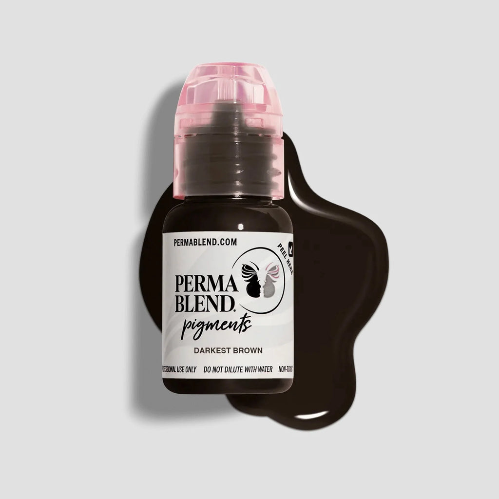 Brow Pigment – Bolder Brown 15ml - Perma Blend | Permanent Makeup SPMU Eyebrow Ink for Microblading, Ombré Brows & Powder Brows | Cool Brown Professional Pigment