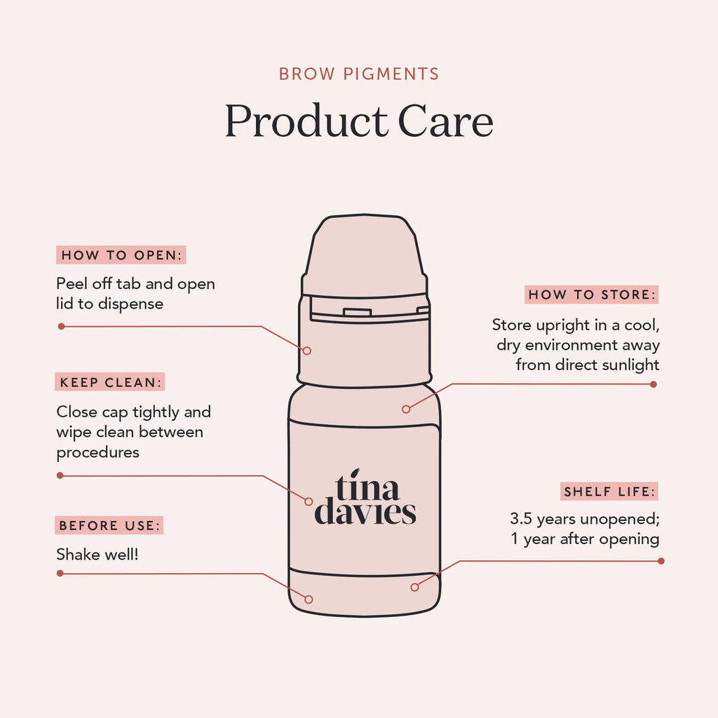 Eyebrow Pigment – Bolder Brown 15ml Tina Davies I Love Ink | Permanent Makeup SPMU Eyebrow Ink for Microblading, Ombré Brows & Powder Brows | Cool Brown Professional Pigment