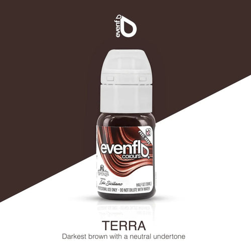 Eyebrow Pigment Terra 15ml – Evenflo Colours Permanent Makeup Brow Ink for Microblading, Ombré Brows, Powder Brows | Professional SPMU Eyebrow Pigment for Long-Lasting Natural Brown Results