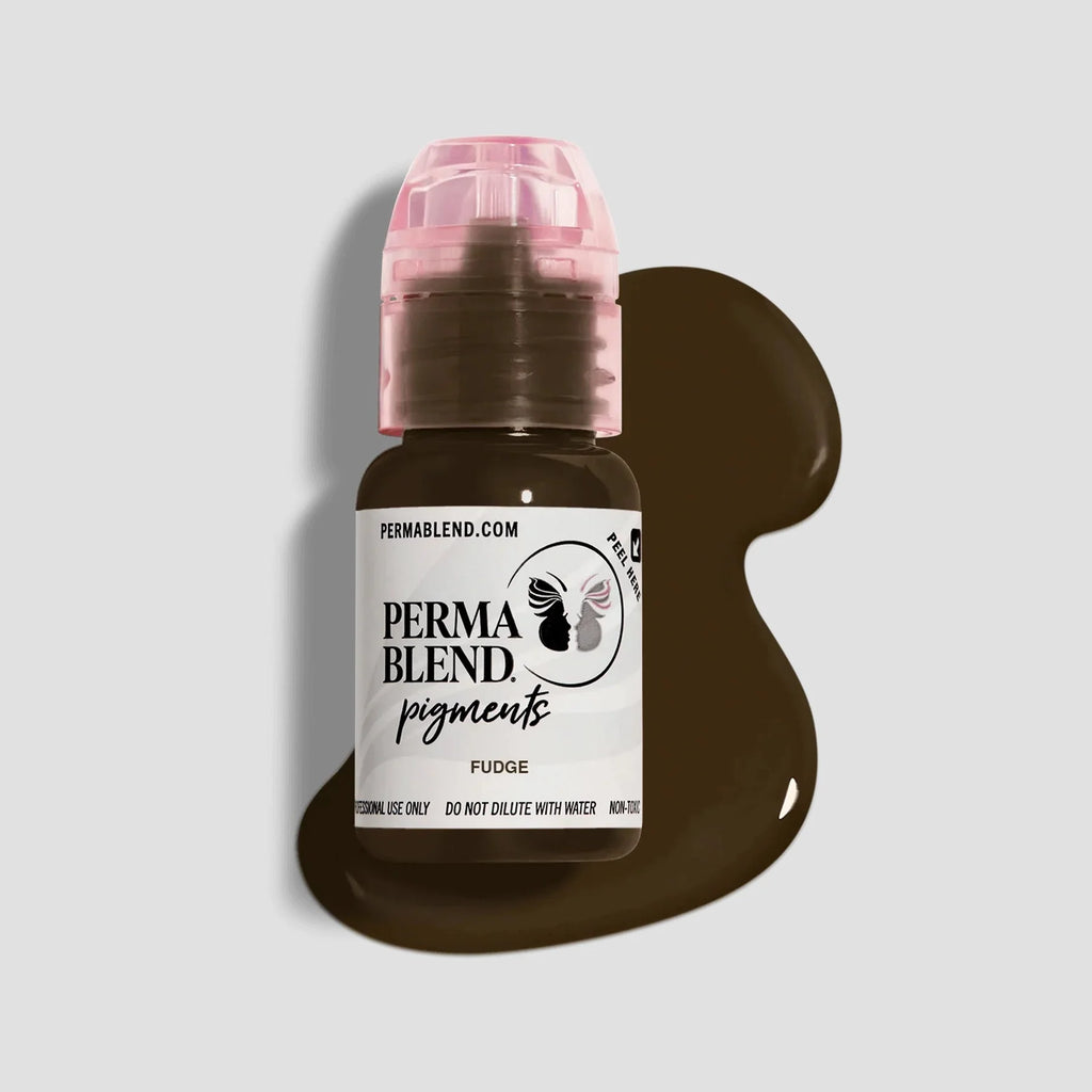 Eyebrow Pigment – Fudge 15ml Perma Blend | Permanent Makeup SPMU Eyebrow Ink for Microblading, Ombré Brows & Powder Brows | Cool Brown Professional Pigment