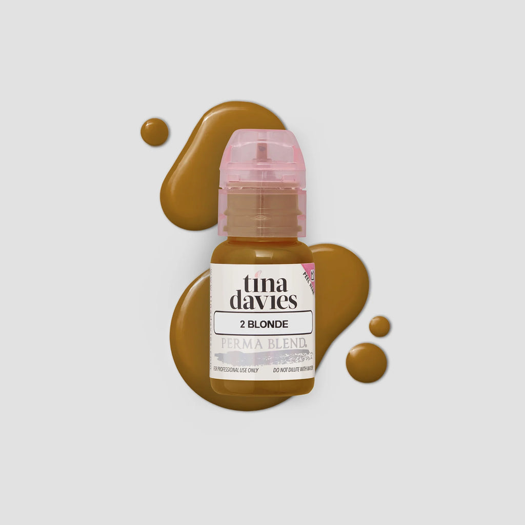 Eyebrow Pigment – Blonde 15ml Tina Davies I Love Ink | Permanent Makeup SPMU Eyebrow Ink for Microblading, Ombré Brows & Powder Brows | Cool Brown Professional Pigment