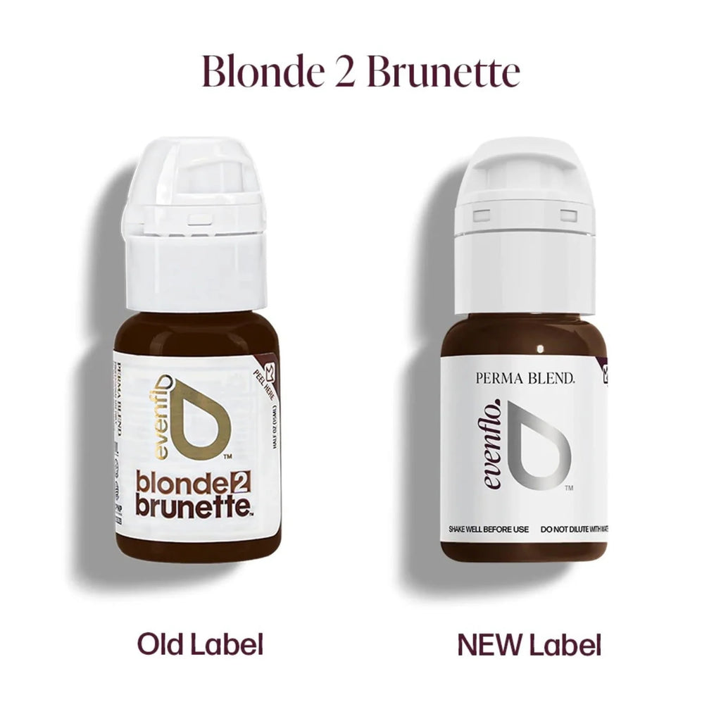 Eyebrow Pigments – Deep Brown 15ml Evenflo Colours | Blonde 2 Brunette Singles | Perma Blend Luxe Brow Pigments | Professional Permanent Makeup Brow Ink for Microblading, Ombré Brows & Powder Brows
