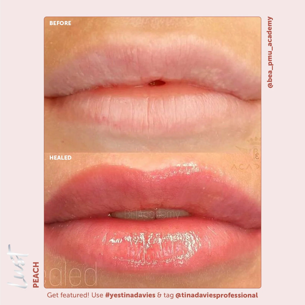 Lip Pigments - Lust Lip Pigments Peach 15ml – Tina Davies x Perma Blend | Warm Orange-Red PMU Lip Blush Pigment for Lip Neutralization & Lip Tattoo Ink