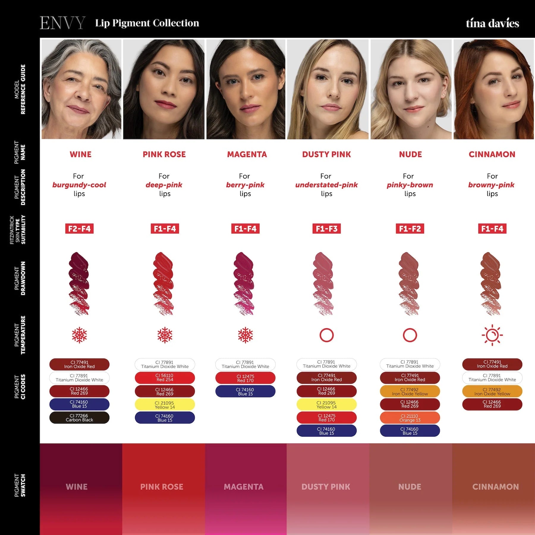Lip Pigments – Envy Lip Pigments Cinnamon 15ml | Tina Davies x Perma Blend Luxe Professional PMU Lip Blush Pigment for Lip Neutralization, Lip Correction & Lip Tattoo Ink