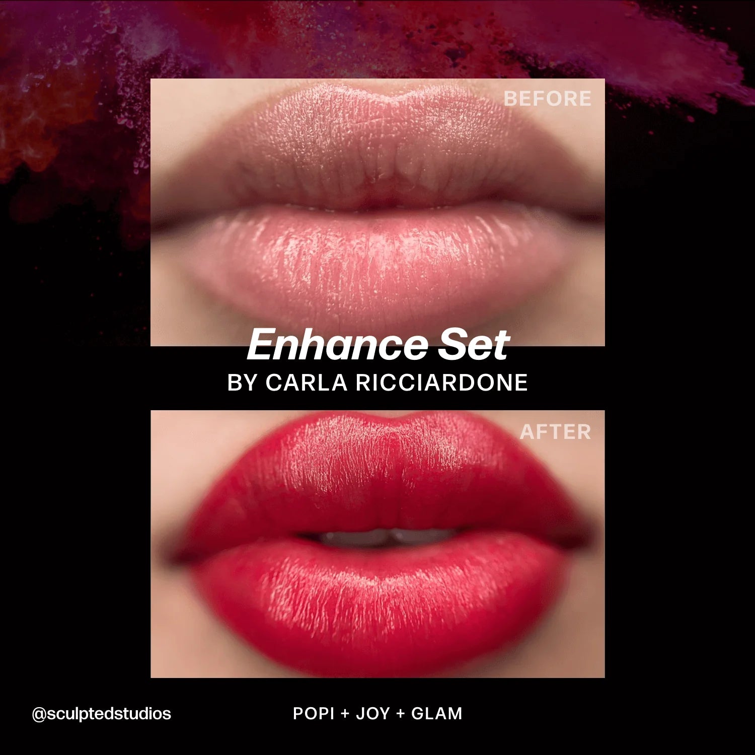 Lip Pigment Set – Perma Blend LUXE Enhance Set 8x15ml by Sculpted (Carla Ricciardone Enhance) | Lip Blush Pigment Set, Lip Tattoo Ink, SPMU Lip Color, Semi Permanent Makeup Lip Shades