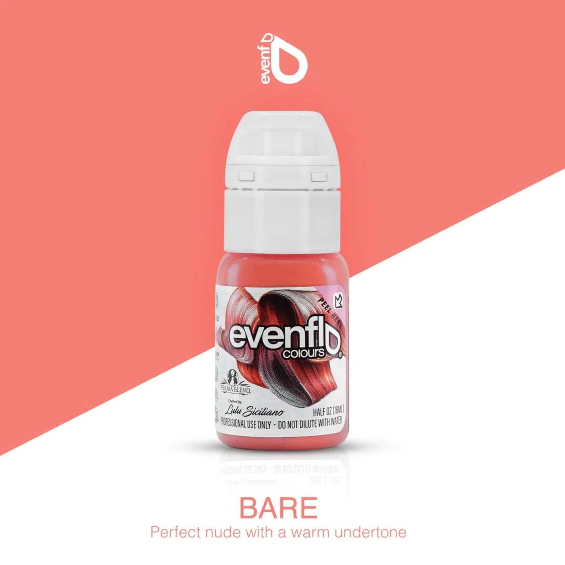 Lip Pigment – Evenflo Lip Shade Bare 15ml | Professional PMU Lip Blush Pigment for Lip Neutralization, Lip Correction, Lip Tattoo & Semi Permanent Makeup Ink