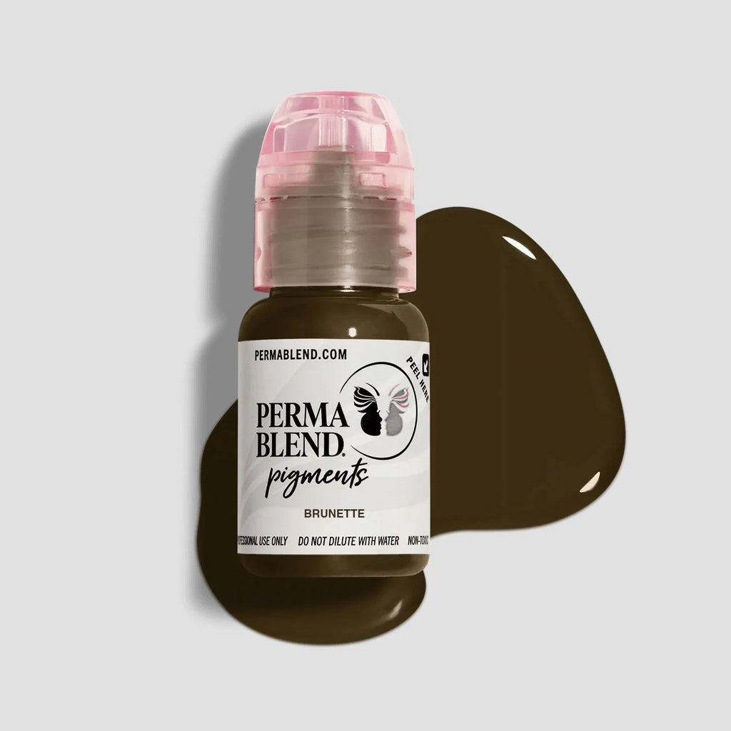 Eyebrow Pigment – Brunette 15ml Tina Davies I Love Ink | Permanent Makeup SPMU Eyebrow Ink for Microblading, Ombré Brows & Powder Brows | Cool Brown Professional Pigment