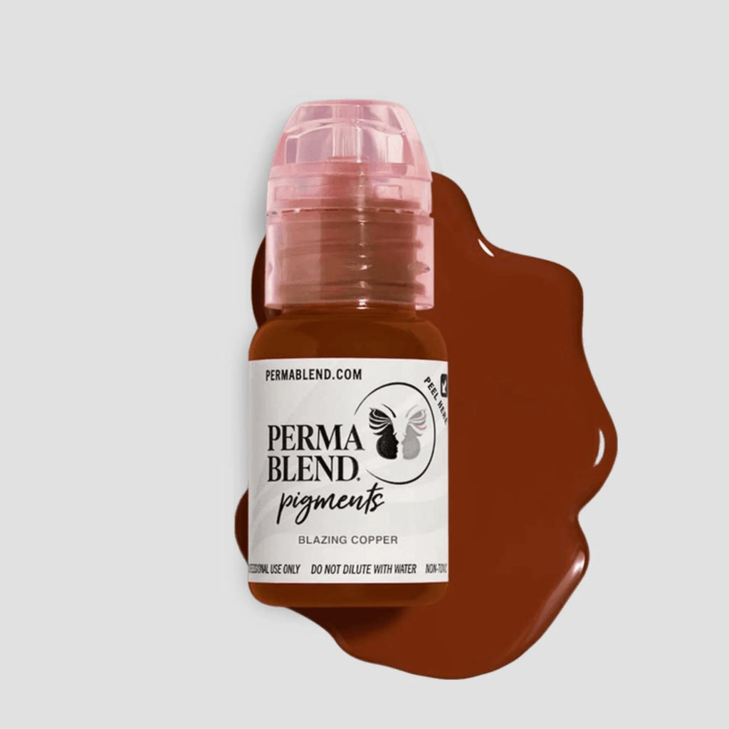 Eyebrow Pigment – Blazing Copper 15ml Perma Blend | Permanent Makeup SPMU Eyebrow Ink for Microblading, Ombré Brows & Powder Brows | Cool Brown Professional Pigment