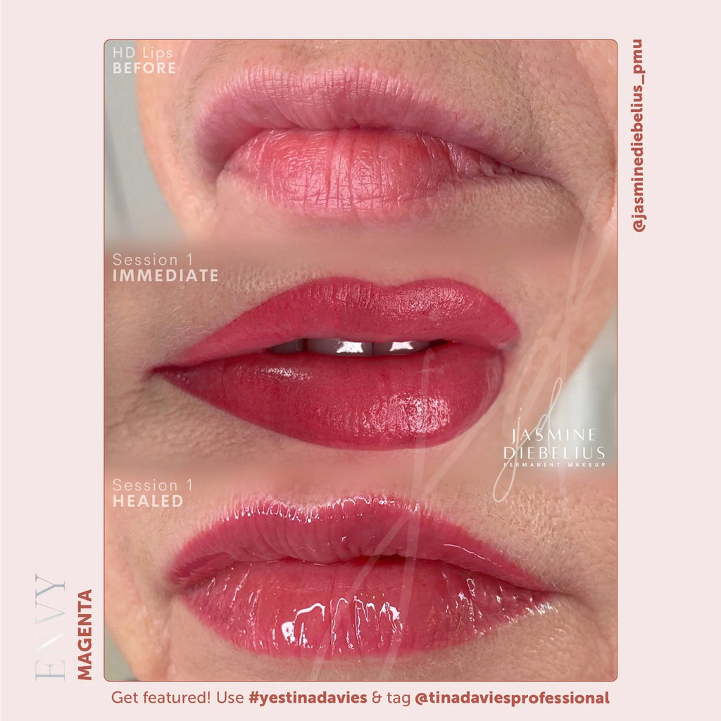 Lip Pigments – Envy Lip Pigments Magenta 15ml | Tina Davies x Perma Blend Luxe Professional PMU Lip Blush Pigment for Lip Neutralization, Lip Correction & Lip Tattoo Ink